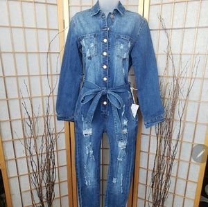 Distressed Jean Jumper